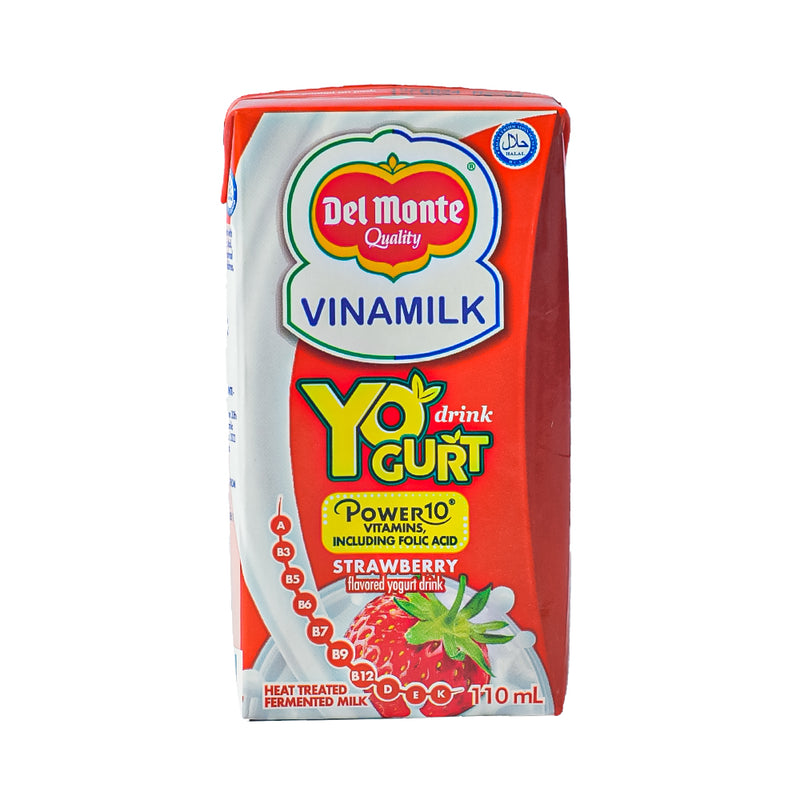 Del Monte Vinamilk Yogurt Drink Strawberry 110ml