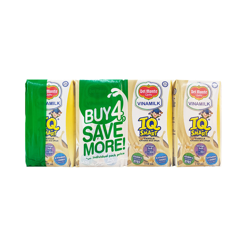 Del Monte Vinamilk IQ Smart Vanilla Savers Pack 110ml x 4's