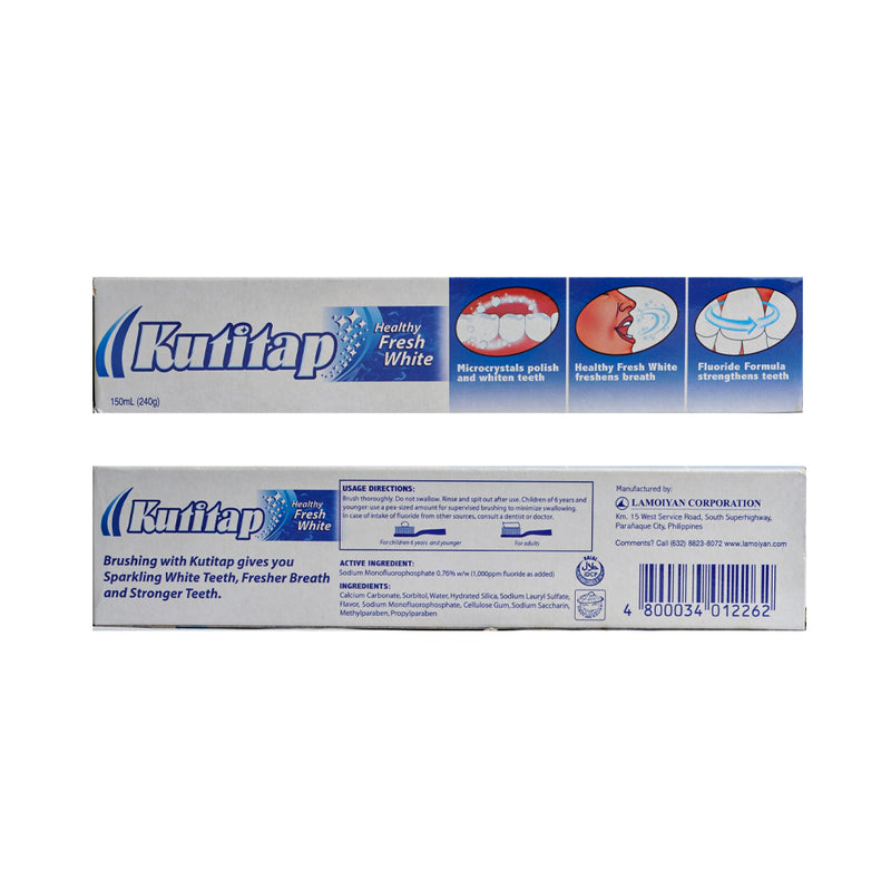 Kutitap Toothpaste Healthy Fresh White 150ml