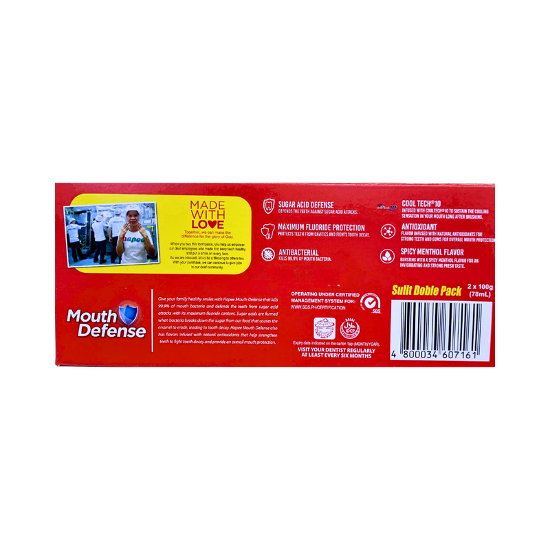 Hapee Toothpaste Explosive Menthol Red Sulit Double Pack 100g x 2's