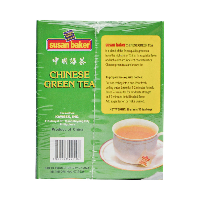 Susan Baker Chinese Green Tea 10 Tea Bags