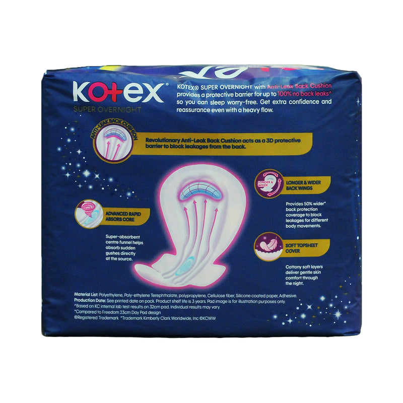 Kotex Super Overnight With Wings 35cm 7 Pads x 2's