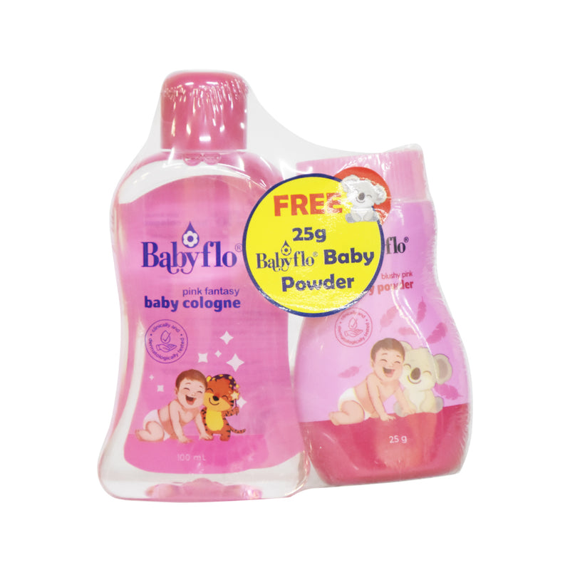 Babyflo Cologne Pink Fantasy 100ml With Free Babyflo Baby Powder 25g