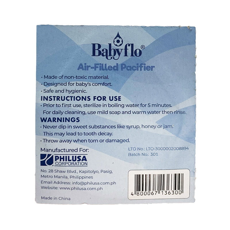 Bioflo Pacifier Babyflo Air Filled Pacifier 1's