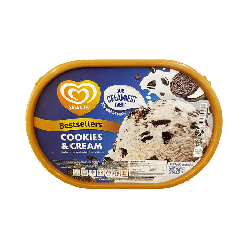 Selecta Supreme Ice Cream Cookies And Cream 750ml