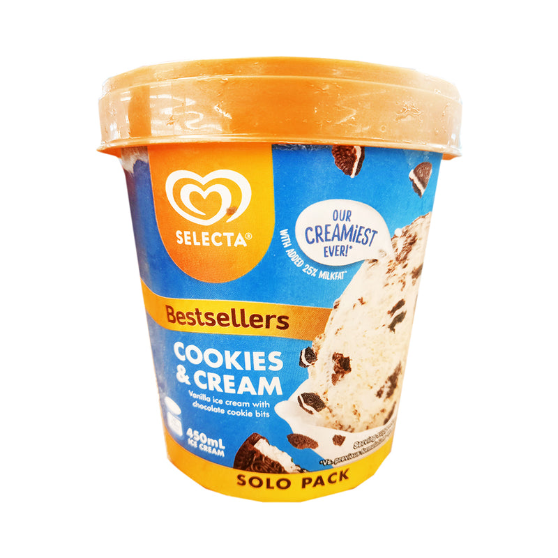 Selecta Solo Pack Ice Cream Cookies & Cream 450ml