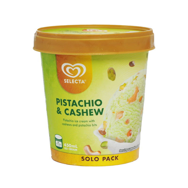 Selecta Solo Pack Ice Cream Pistachio And Cashew 450ml
