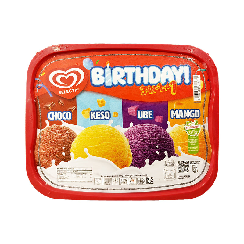 Selecta Ice Cream 3in1 Choco Keso Ube Mango 1.5L