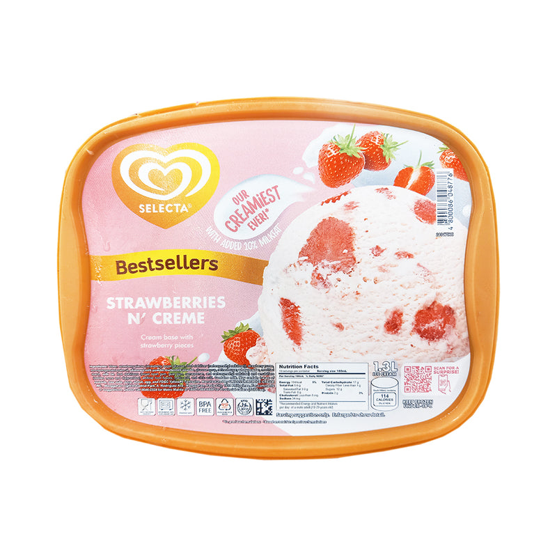 Selecta Supreme Ice Cream Strawberries And Creme 1.3L