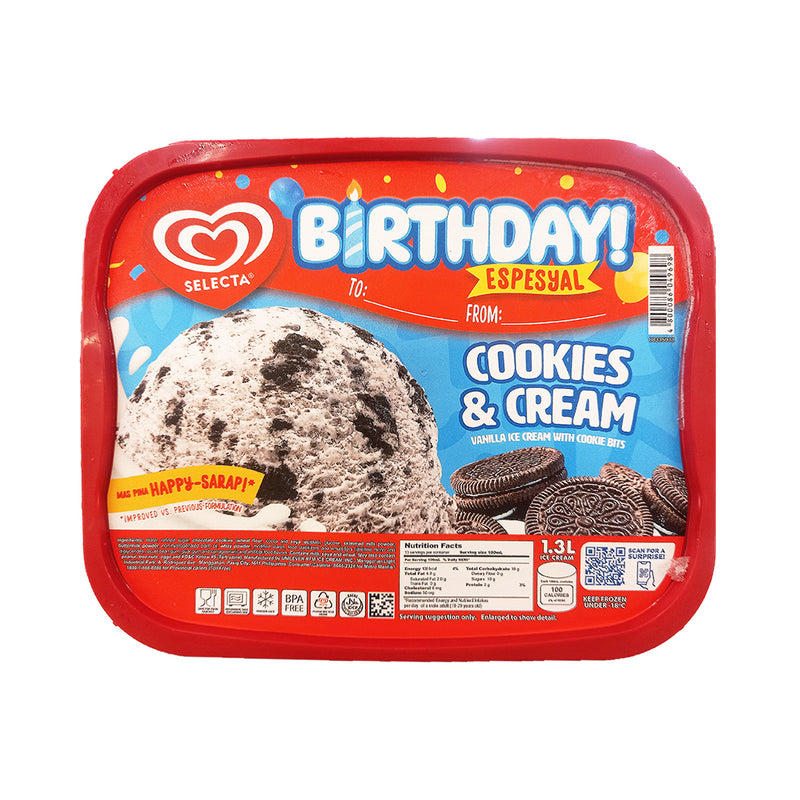 Selecta IH Birthday Espesyal Cookies And Cream 1.3L