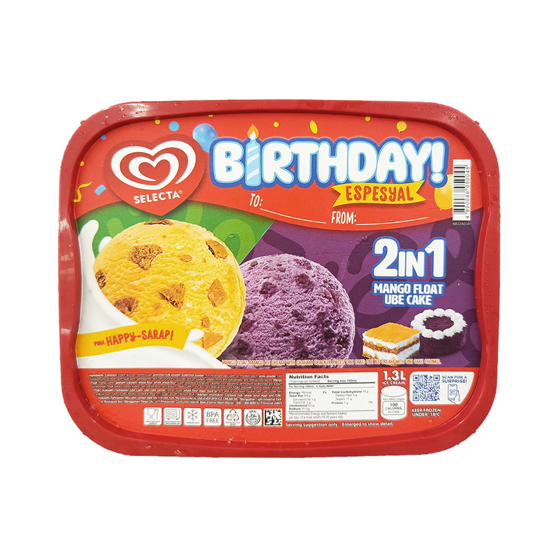 Selecta IH Birthday Espesyal 2in1 Mango Float Ube Cake 1.3L