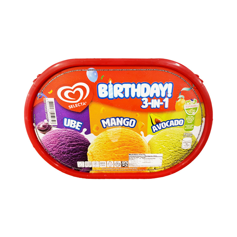 Selecta 3 in 1 Birthday Ube-Mango-Avocado 750ml