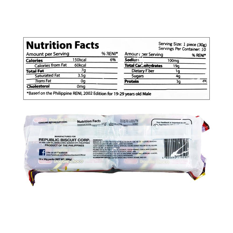 Rebisco Sandwich Double Choco 30g x 10's