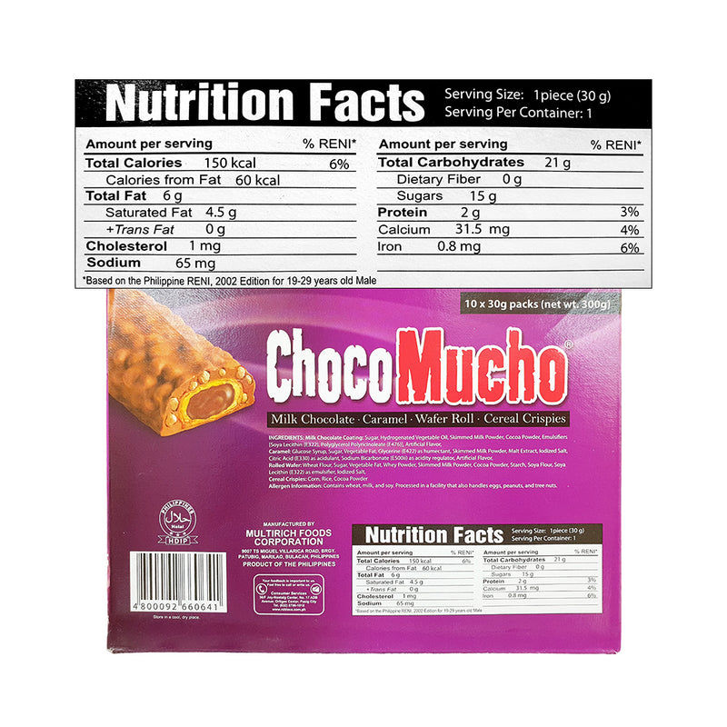 Choco Mucho Wafer Roll Original Choco 30g x 10's