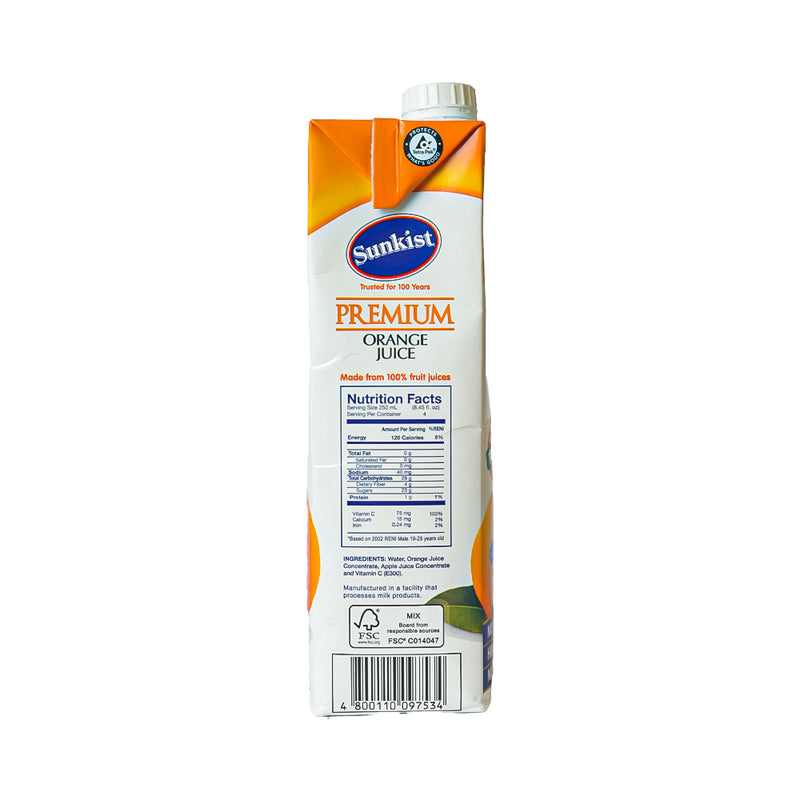 Sunkist Premium Orange Juice 1L