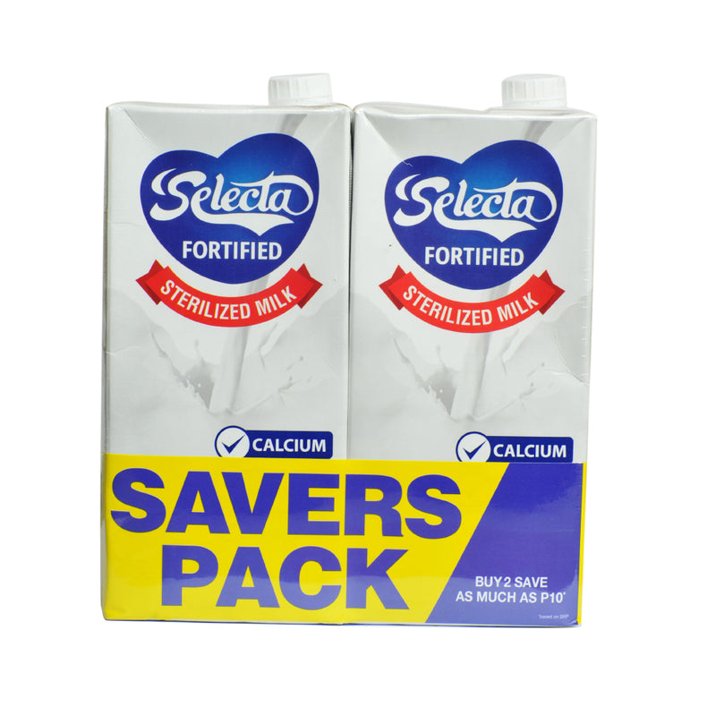 Selecta Fortified Sterilized Milk 1L x 2's Savers Pack