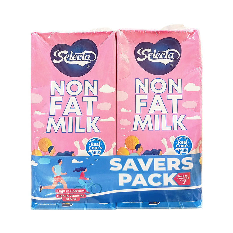 Selecta Non Fat Milk Savers Pack 1L x 2's