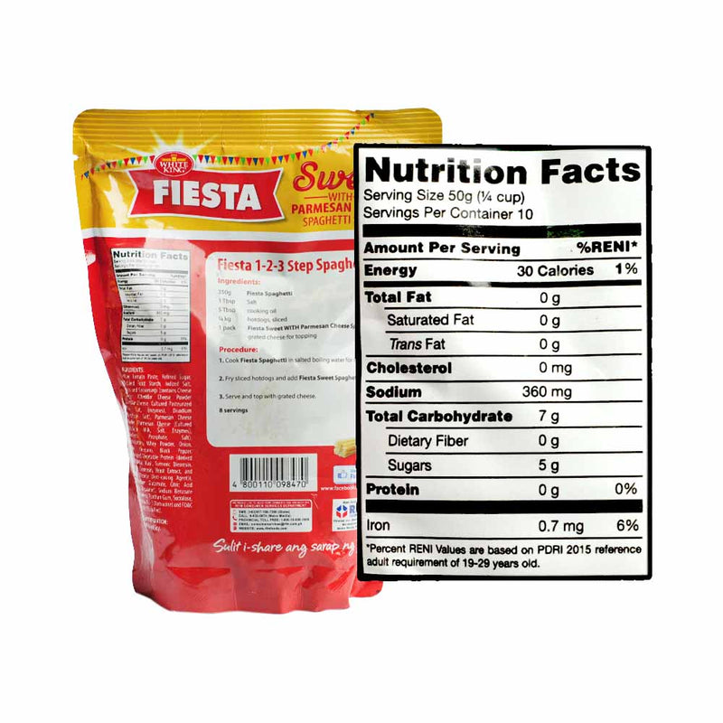 Fiesta Spaghetti Sauce Sweet Plus Parmesan Cheese 500g