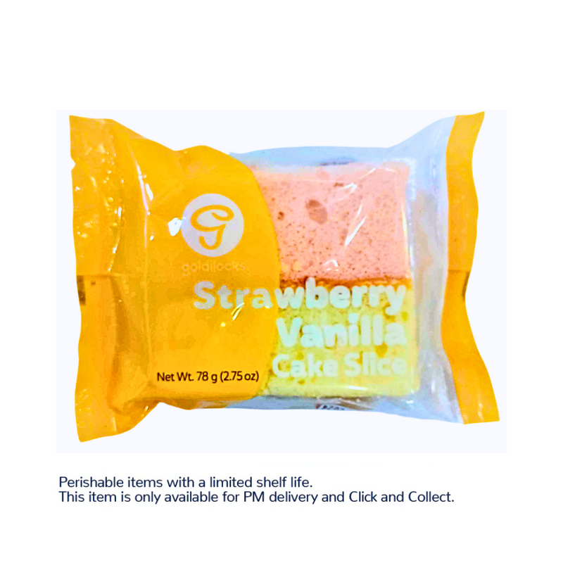 Goldilocks Strawberry Vanilla Cake Slice Single 78g