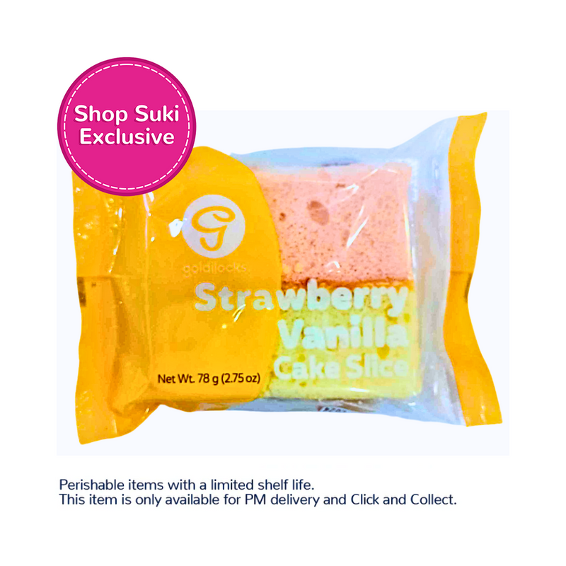 Goldilocks Strawberry Vanilla Cake Slice Single 78g