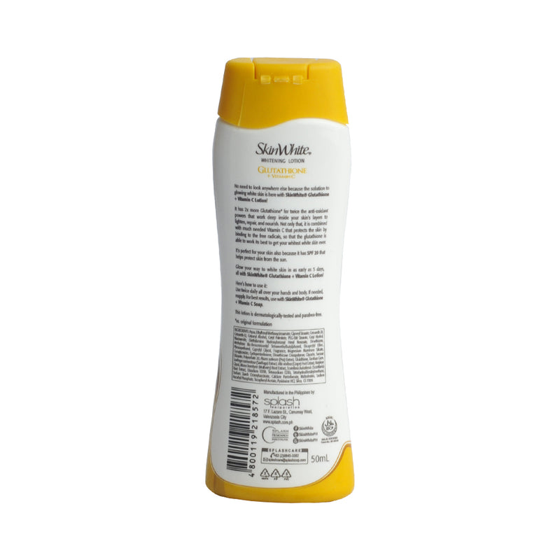 Skin White Whitening Lotion Gluta + Vitamin C SPF 20 50ml Skin White Whitening Lotion Gluta + Vitamin C SPF 20 50ml