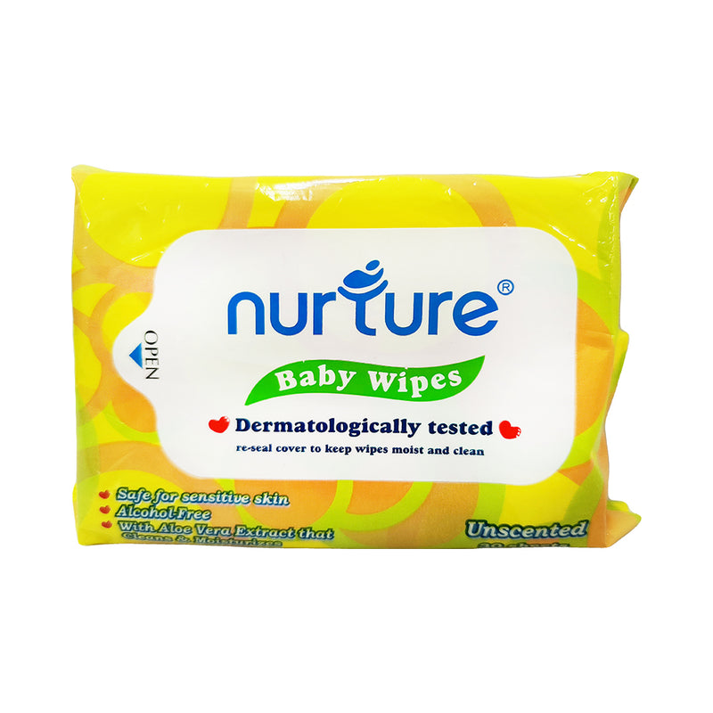 Nurture Unscented Baby Wipes 30's