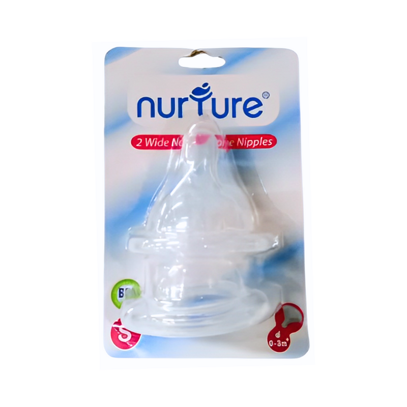 Nurture Wideneck Silicone Nipple Blister Card Small 2's