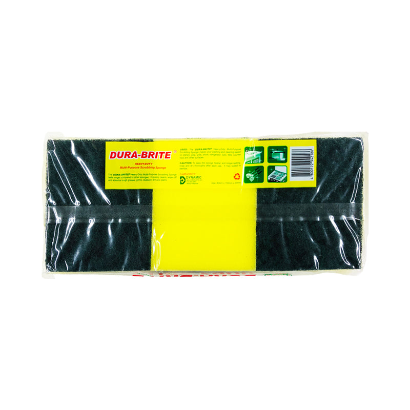 Dura-Brite Multi-Purpose Scrubbing Sponge 80mm x 100mm Value Pack 2's + 1
