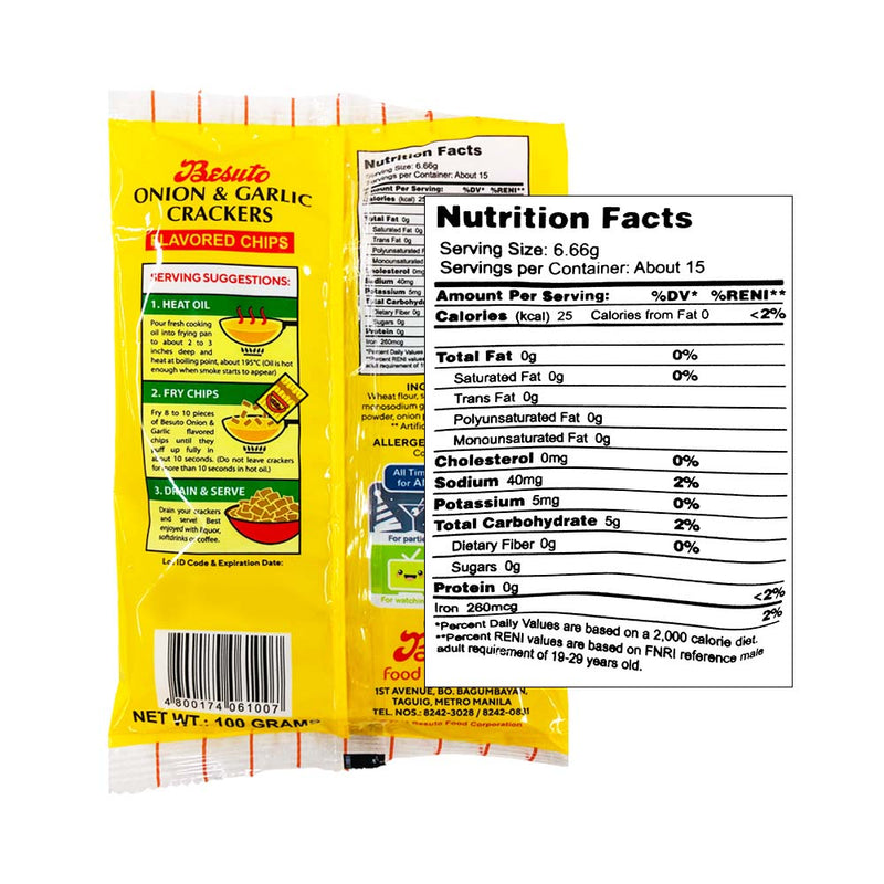 Besuto Prawn Cracker Onion Garlic 100g