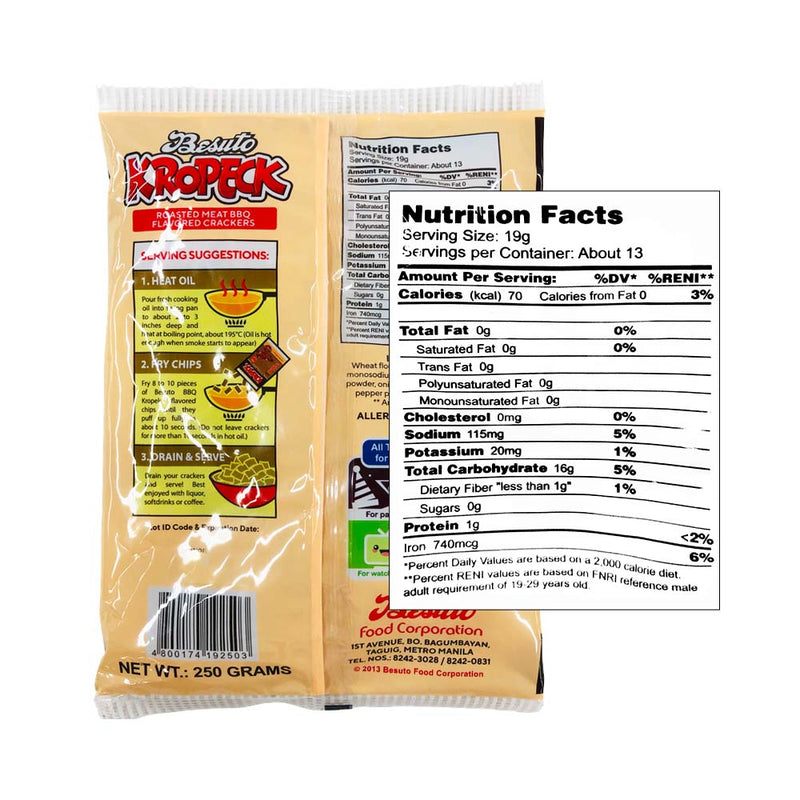 Besuto Kropeck Roasted Meat Barbecue Flavor 250g