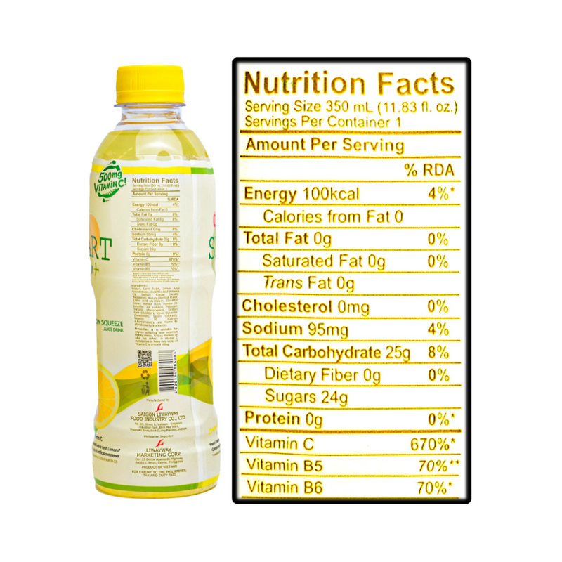 Oishi Smart C+ Juice Drink Lemon Squeeze 350ml