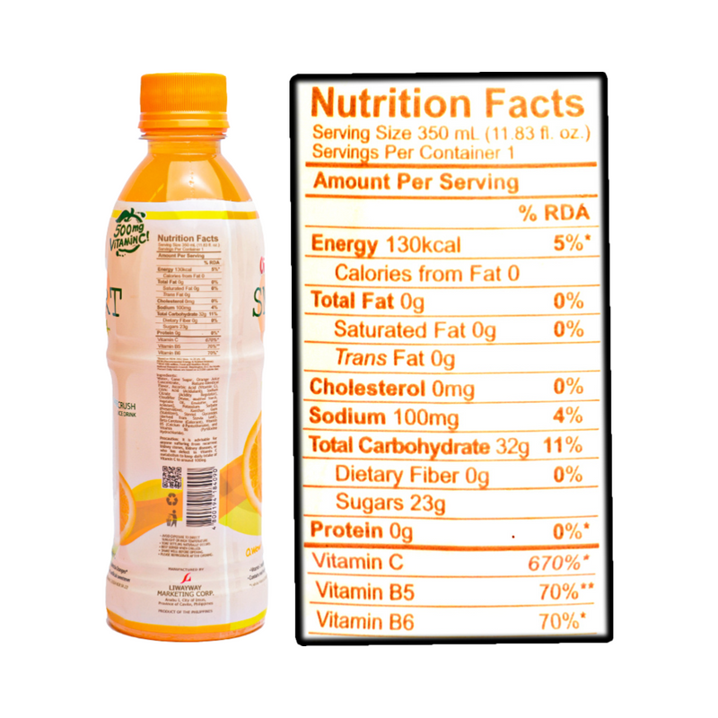 Oishi Smart C+ Juice Drink Orange Crush 350ml