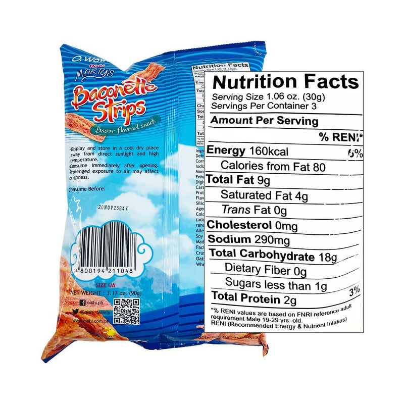Oishi Marty's Cracklin' Baconette Strips 90g