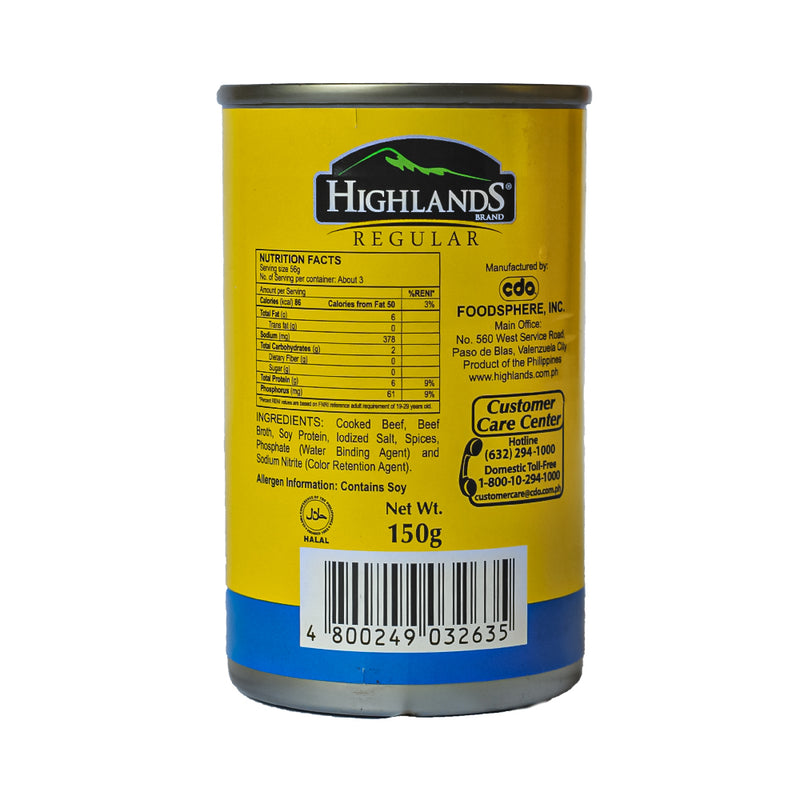 Highlands Corned Beef Regular 150g