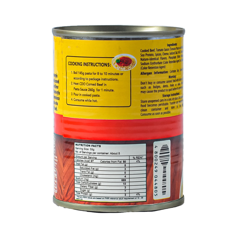 CDO Corned Beef In Sweet Style Pasta Sauce 260g