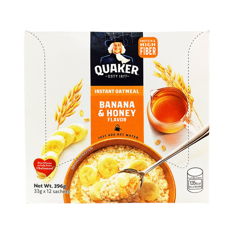 Quaker Banana And Honey Flavor Instant Oatmeal 33g x 12's