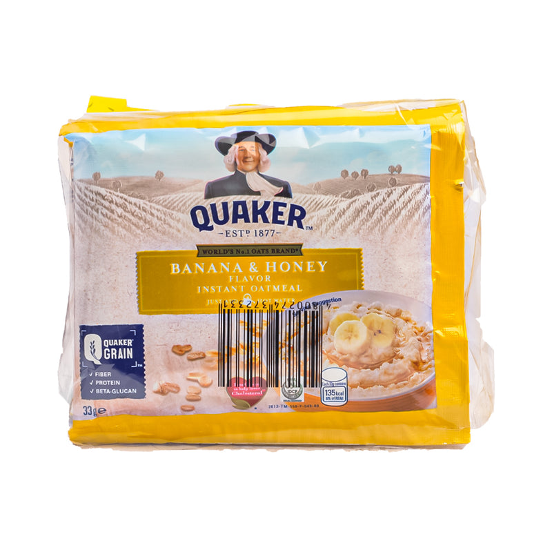 Quaker Banana And Honey Flavor Instant Oatmeal 33g  5 + 1