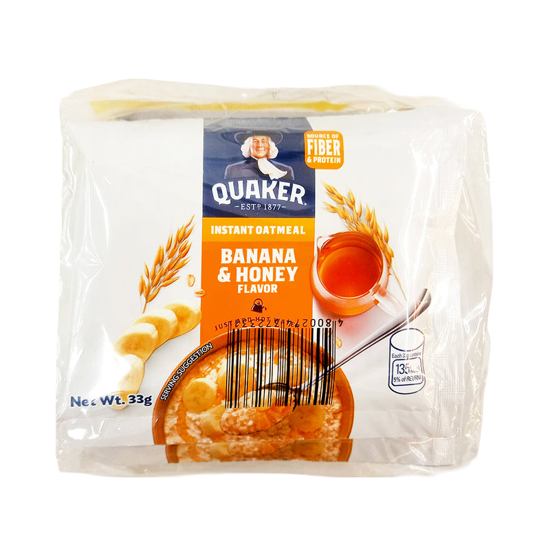 Quaker Banana And Honey Flavor Instant Oatmeal 33g  5's + 1