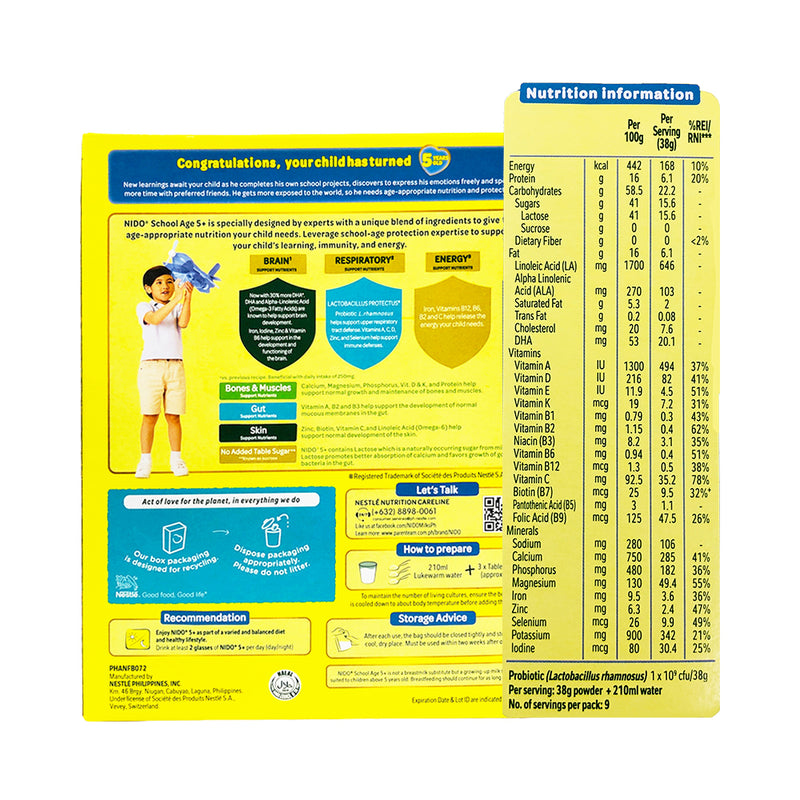 Nido Growing Up Milk 5+ Calci-N With Protectus 370g