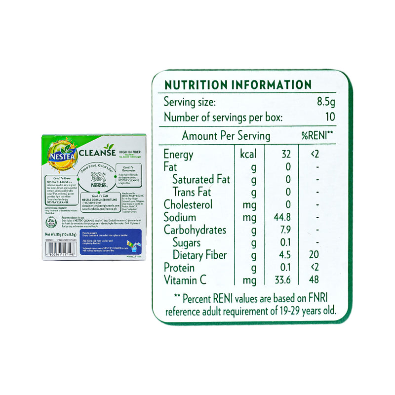 Nestea Cleanse Lemon Cucumber 8.5g x 10's