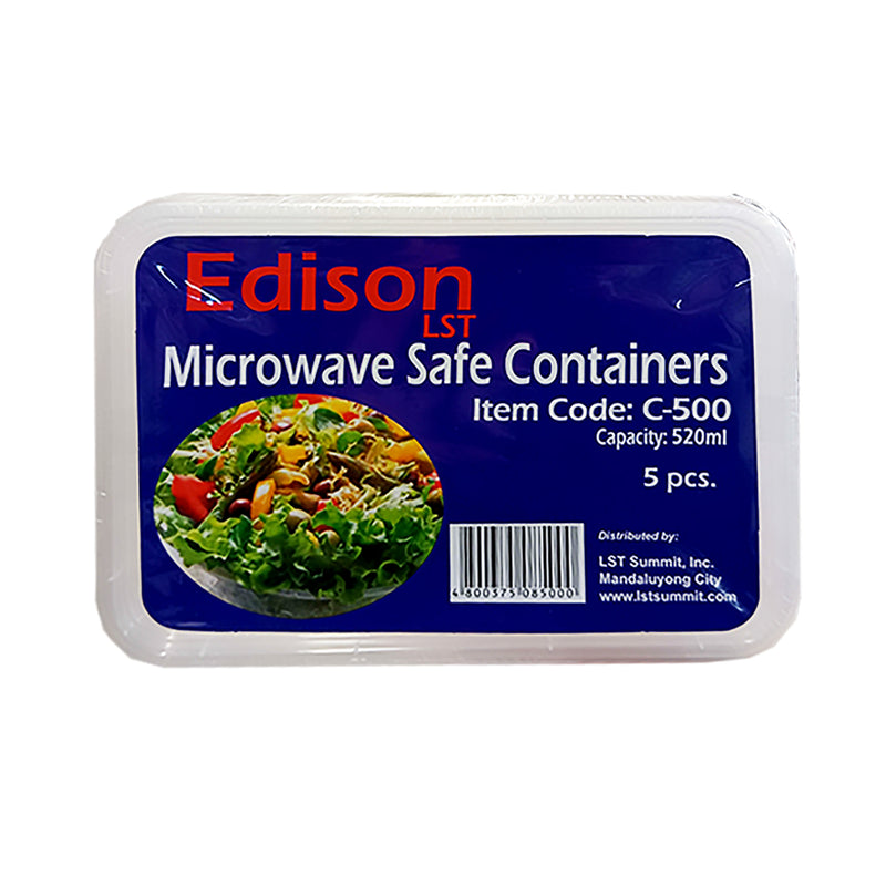 Edison LST Microwave Safe Container 520ml 5's