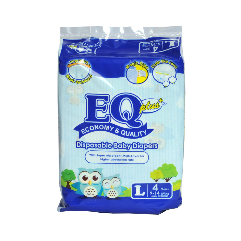 Eq Plus EQ Plus Baby Diaper Mini Pack Large 4's