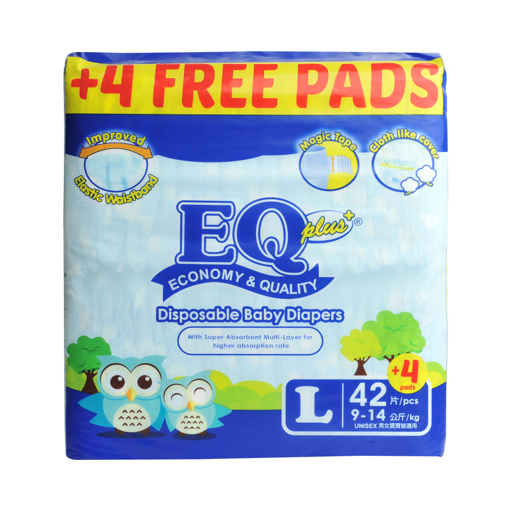 Eq Plus EQ Plus Baby Diaper Jumbo Pack Large 42's + 4