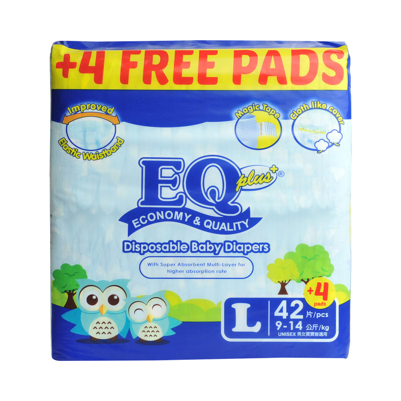 EQ Plus Baby Diaper Jumbo Pack Large 42's