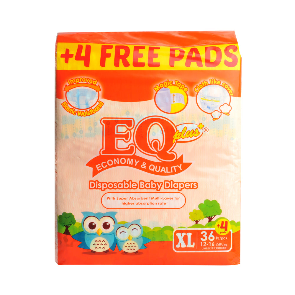 Eq Plus EQ Plus Baby Diaper Jumbo Pack XL 36's + 4