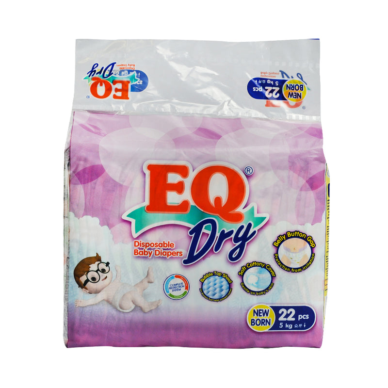 EQ Dry Baby Diaper Travel Pack Newborn 22's