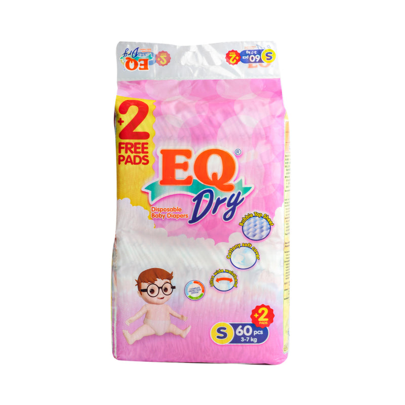EQ Dry Baby Diaper Jumbo Pack Small 60's