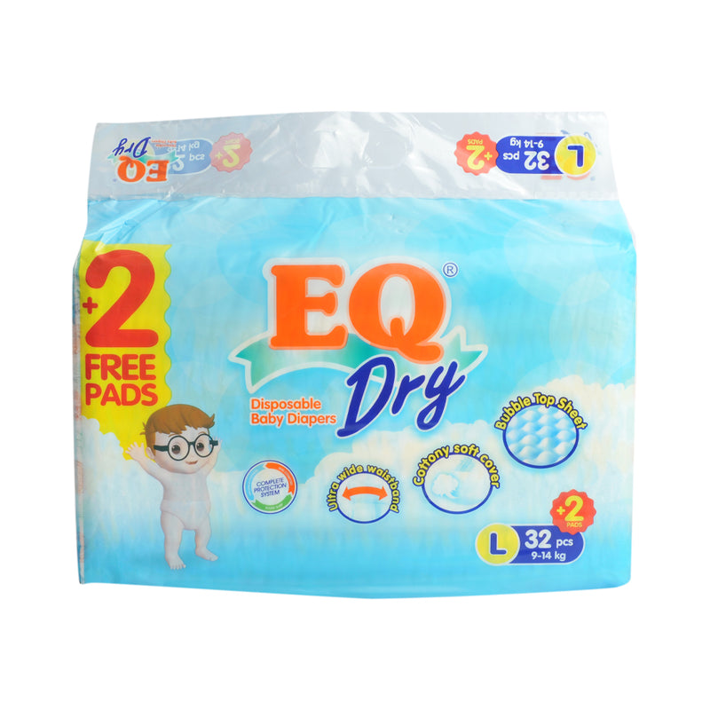 EQ Dry Baby Diaper Econo Pack Large 32's