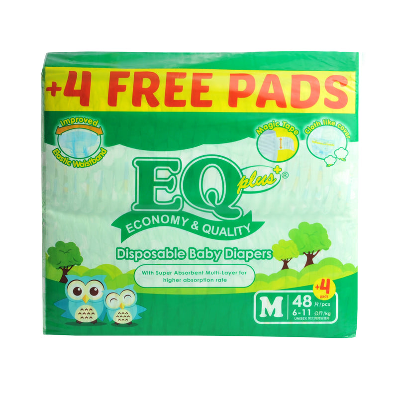 EQ Plus Baby Diaper Jumbo Pack Medium 48's
