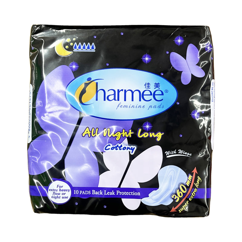 Charmee Feminine Pads All Night Long Cottony Soft With Wings 10's